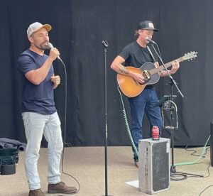 Garrett Gregory entertains during AFSC Farmer Feed south, week two