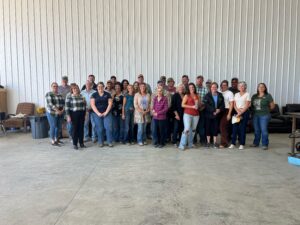 The group of people who helped the Radomskes enjoy their harvest break.